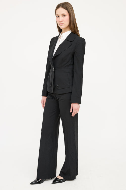 Burberry Black Wool Flared Suit