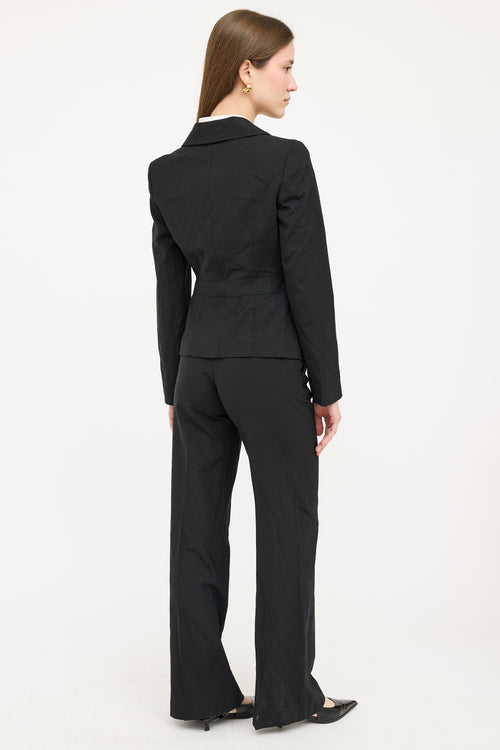 Burberry Black Wool Flared Suit