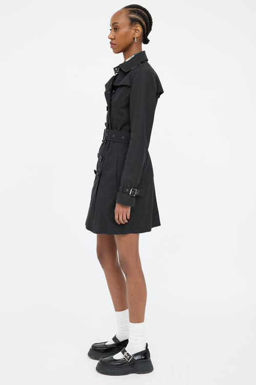 Burberry Black Doublebreasted Short Trench