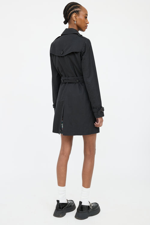 Burberry Black Doublebreasted Short Trench