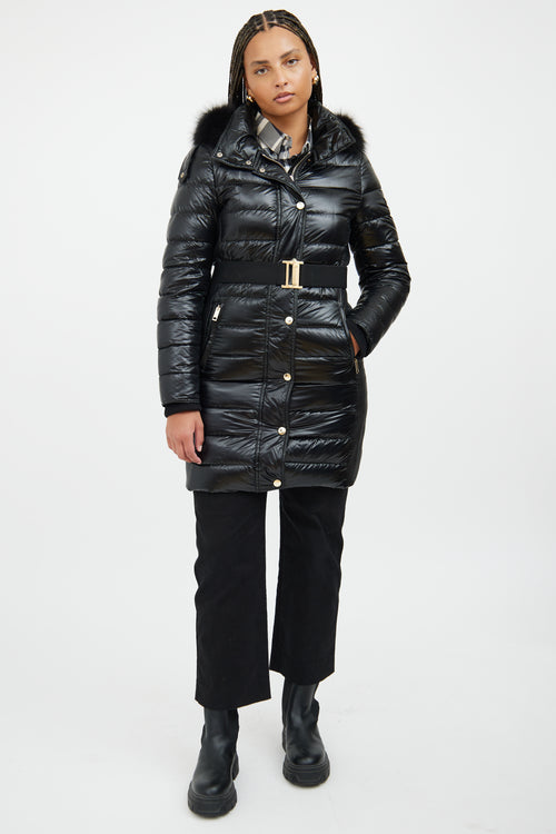 Burberry Black 
Gold Down Puffer Coat