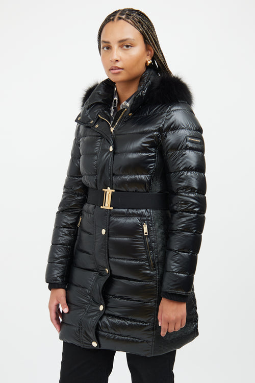 Burberry Black 
Gold Down Puffer Coat