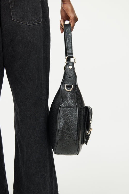 Burberry Black Grained Calfskin Shoulder Bag