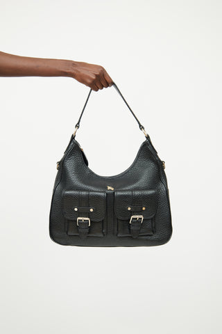 Burberry Black Grained Calfskin Shoulder Bag