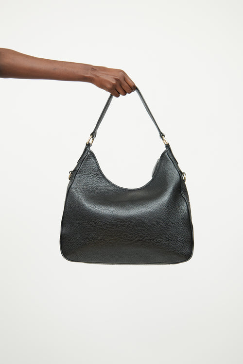 Burberry Black Grained Calfskin Shoulder Bag