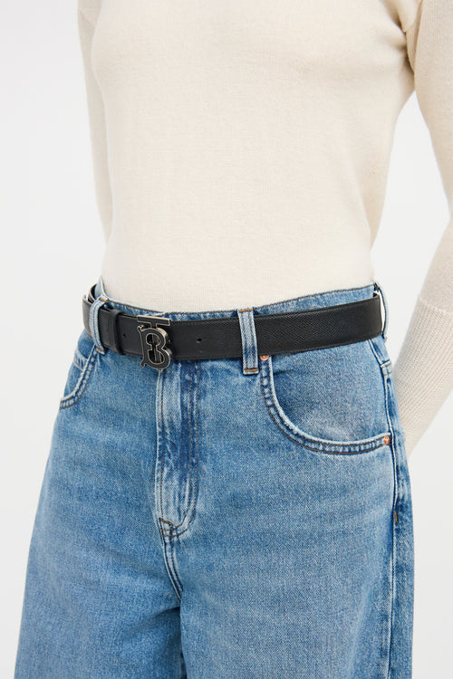 Leather TB Logo Belt