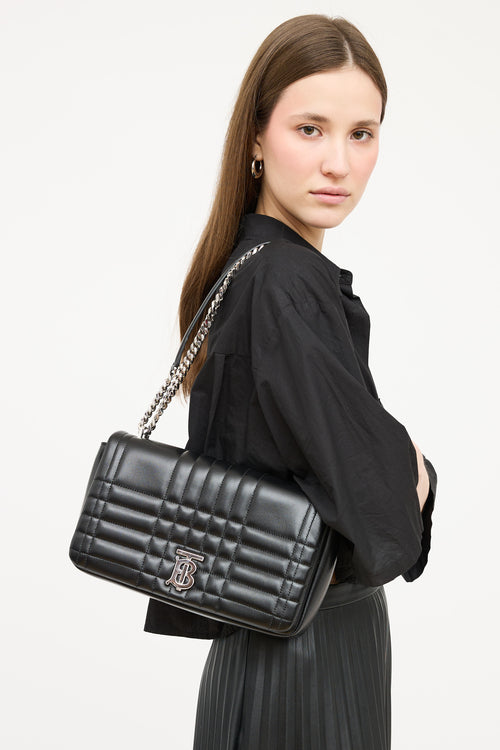 Burberry Black Leather Quilted Lola Bag