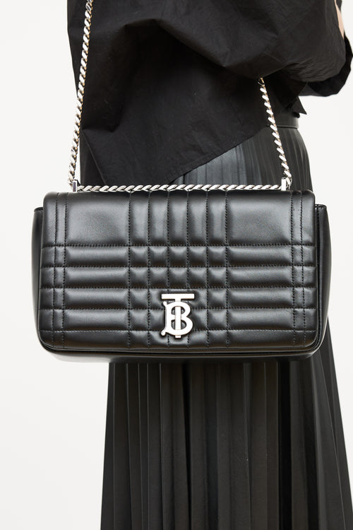 Burberry Black Leather Quilted Lola Bag