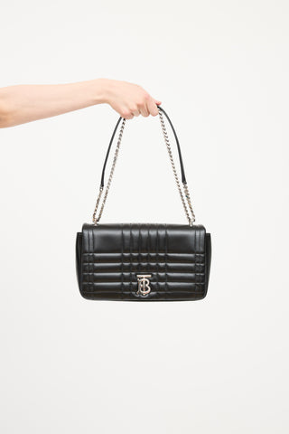 Burberry Black Leather Quilted Lola Bag