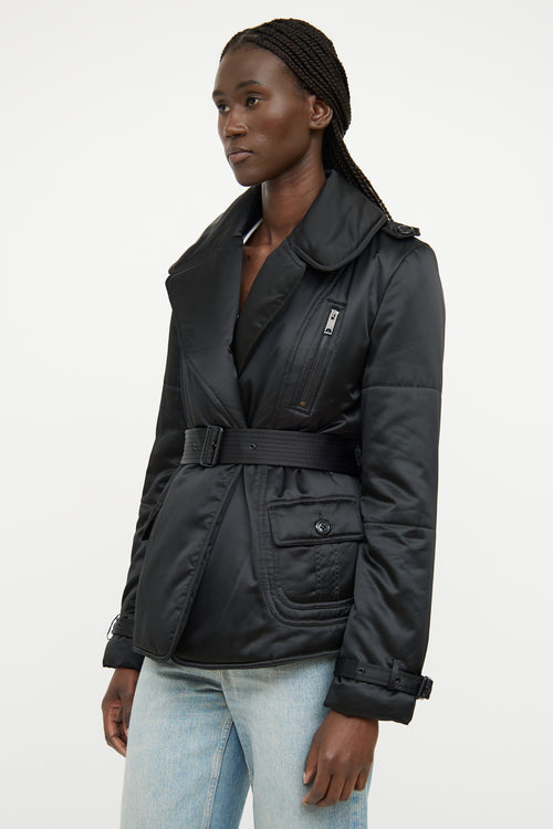 Burberry Black Nylon Collared Jacket