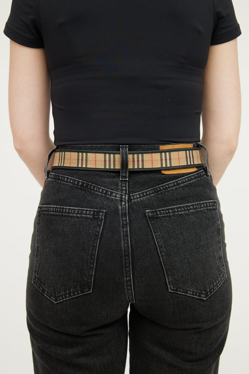 Burberry Black Vintage Check Buckle Belt