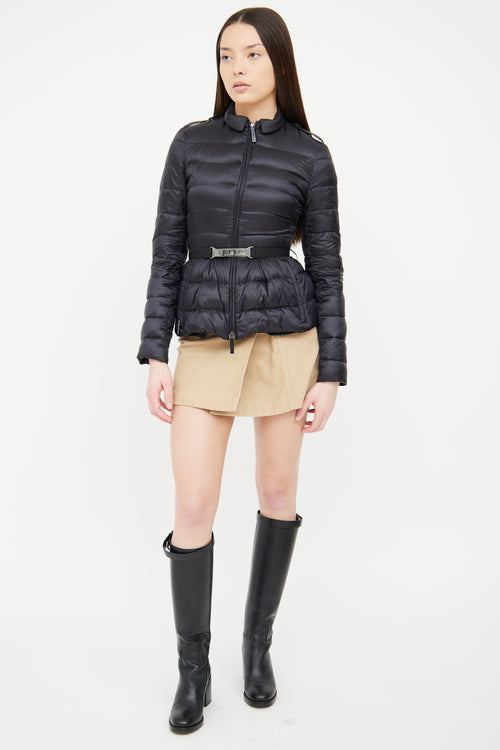 Burberry Black Belted Puffer Jacket