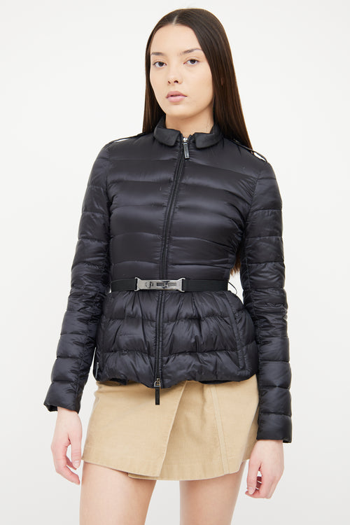 Burberry Black Belted Puffer Jacket