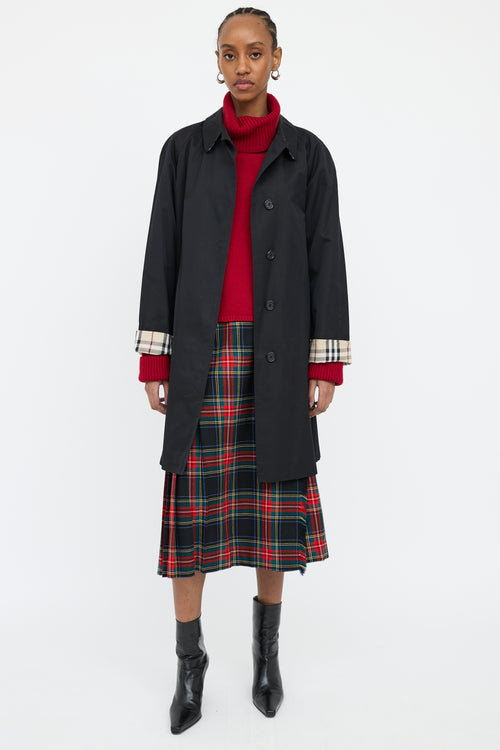 Burberry Black Collar Car Coat