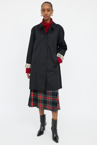 Burberry Black Collar Car Coat