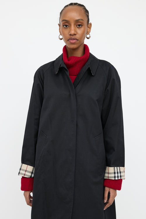 Burberry Black Collar Car Coat