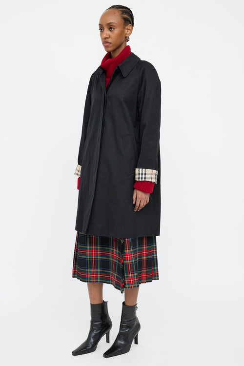 Burberry Black Collar Car Coat