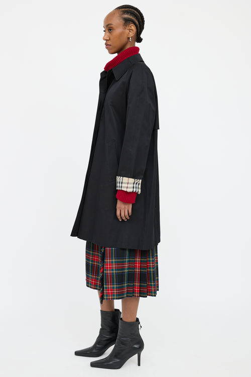 Burberry Black Collar Car Coat