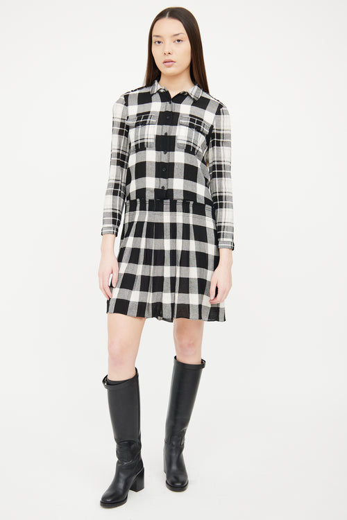 Burberry Black 
White Plaid Dress