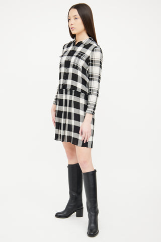 Burberry Black 
White Plaid Dress