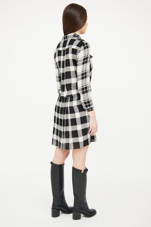 Burberry Black 
White Plaid Dress