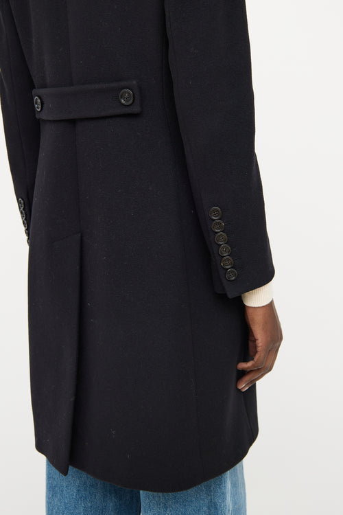 Burberry Black Wool Single Breasted Coat