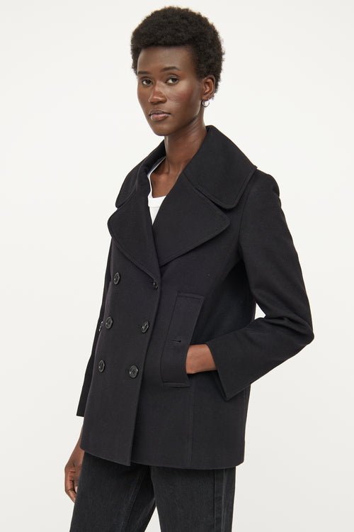 Burberry Black Double Breasted Wool Jacket