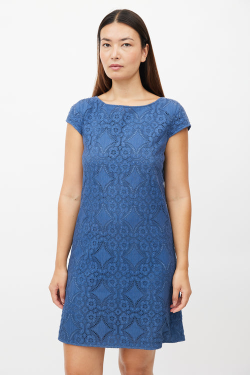 Burberry Blue Lace Mini Dress