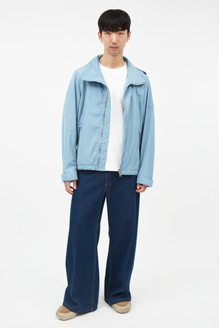 Burberry Blue Nylon Hooded Jacket