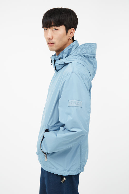 Burberry Blue Nylon Hooded Jacket