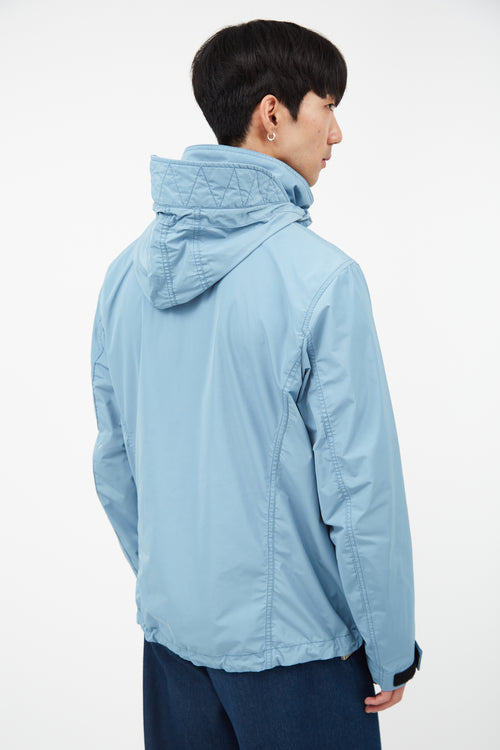 Burberry Blue Nylon Hooded Jacket