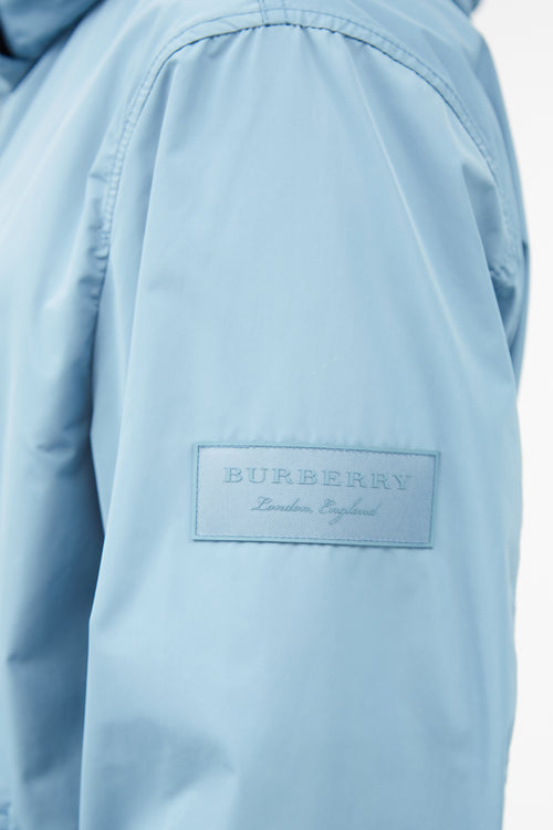 Burberry Blue Nylon Hooded Jacket