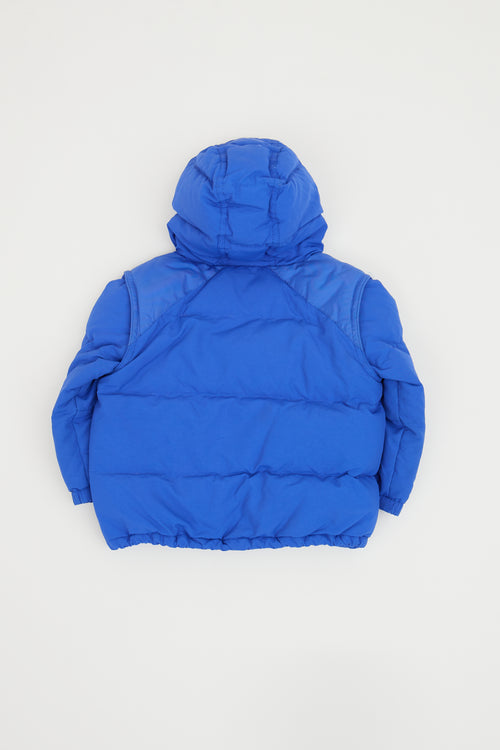 Burberry Blue Logo Puffer Jacket