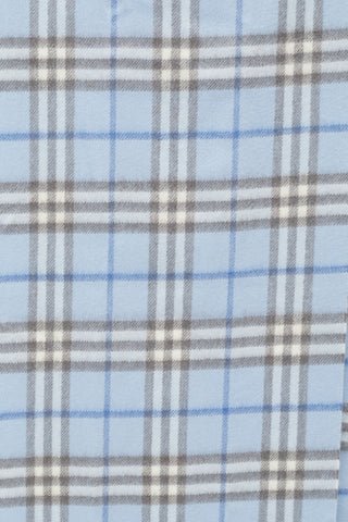 Burberry Blue 
White Cashmere Check Scarf