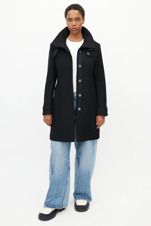 Burberry Brit Black Wool Belted Coat