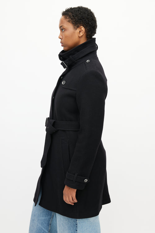 Burberry Brit Black Wool Belted Coat