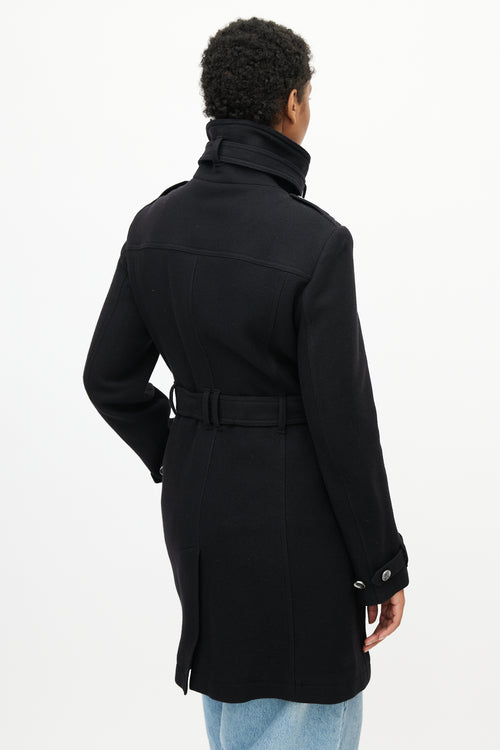 Burberry Brit Black Wool Belted Coat