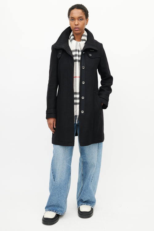 Burberry Brit Black Wool Belted Coat