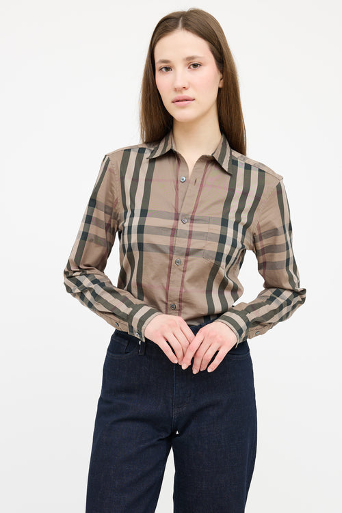 Burberry Brown 
Black Nova Check Shirt