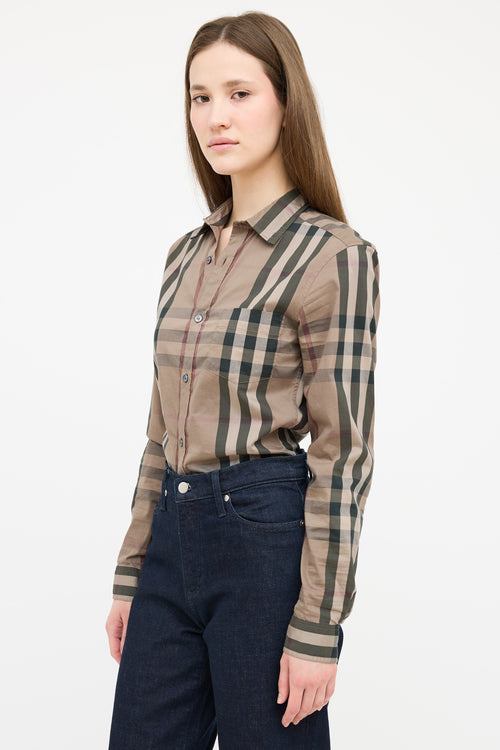 Burberry Brown 
Black Nova Check Shirt