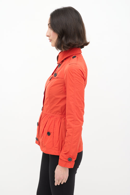 Burberry Brit Orange Nylon Peplum Jacket