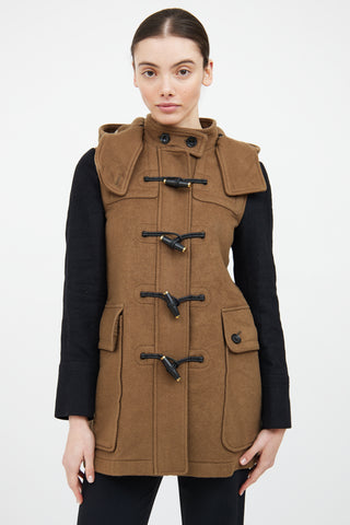 Burberry Beige 
Black Wool Duffle Coat