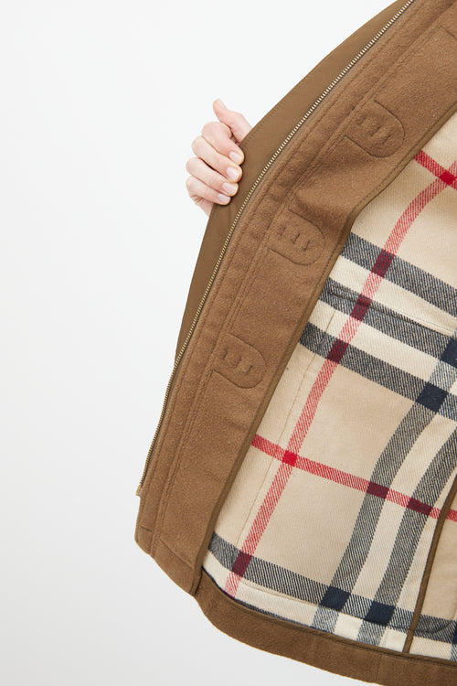 Burberry Beige 
Black Wool Duffle Coat