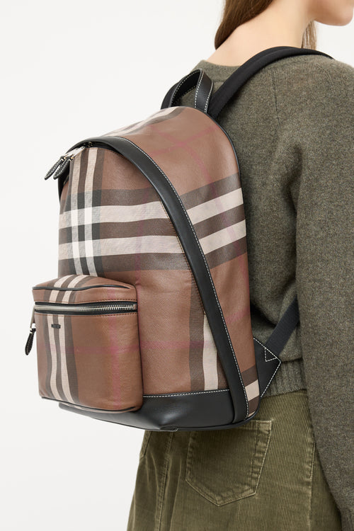 Burberry Brown 
Multicolour Jett Nova Check Backpack