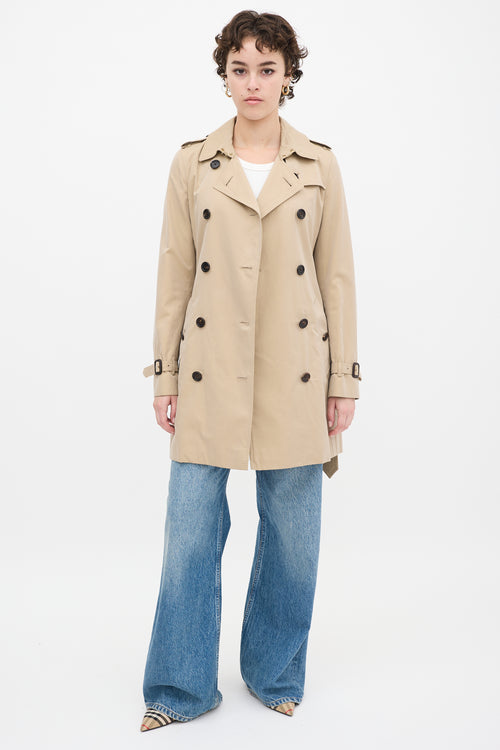 Burberry Brown Cotton Kensington Medium Trench Coat