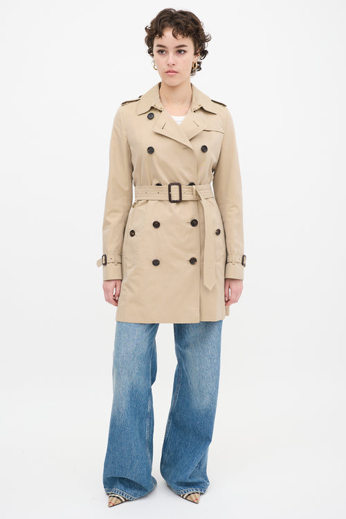 Burberry Brown Cotton Kensington Medium Trench Coat