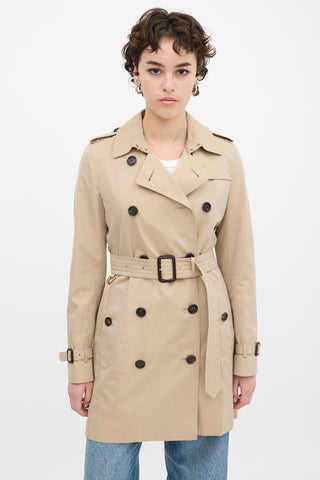 Burberry Brown Cotton Kensington Medium Trench Coat