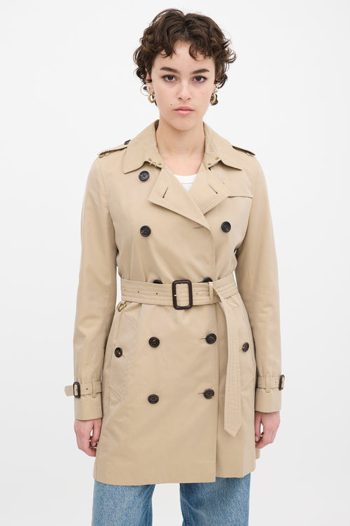 Burberry Brown Cotton Kensington Medium Trench Coat