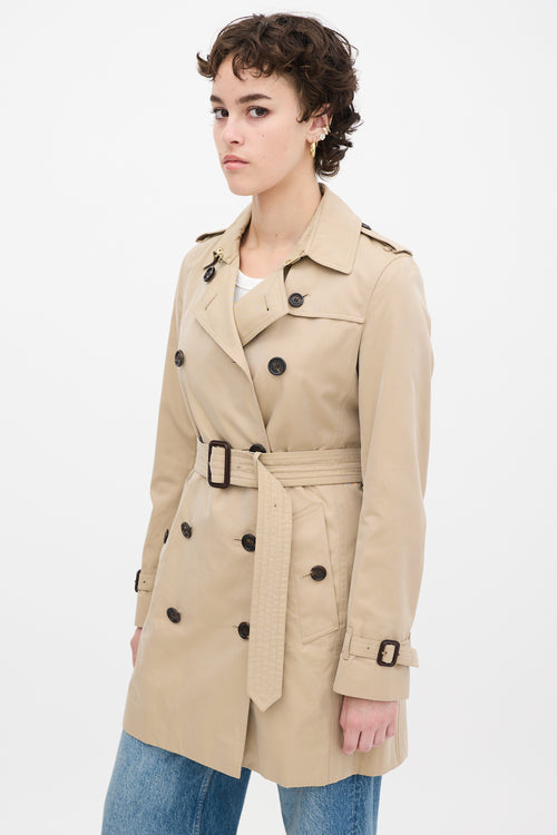 Burberry Brown Cotton Kensington Medium Trench Coat