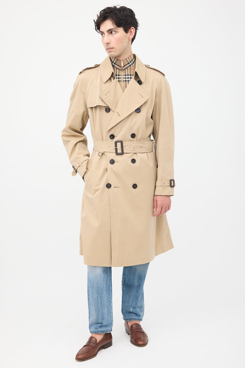 Burberry Brown Double Breasted Belted Trench Coat